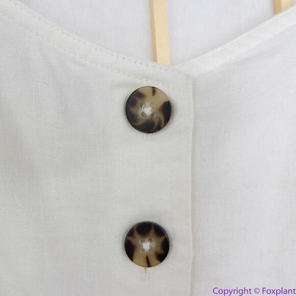 NEW Madewell Linen-Cotton Puff-Sleeve Mini Dress, lighthouse, 14‎ - Picture 10 of 16